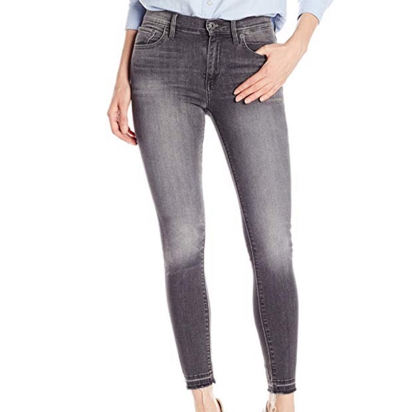 Charcoal Distressed High Rise Skinny Jeans - Picture 2 of 6
